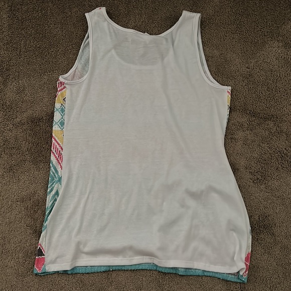 Loop 18 Sequin Aztec Print Tank Size 17/19 - Picture 3 of 3